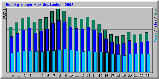 Hourly usage for September 2008