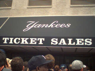 At the Yankees game.