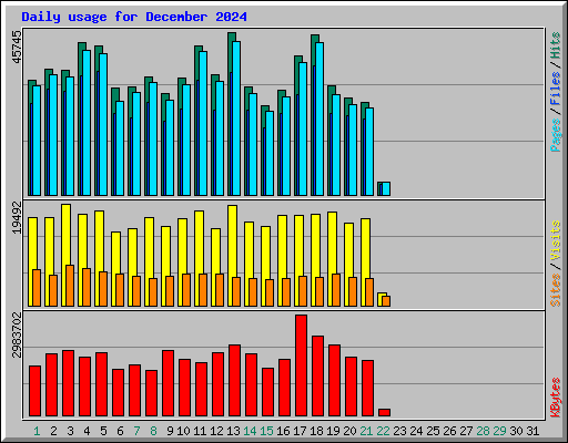 Daily usage for December 2024