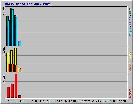 Daily usage for July 2025