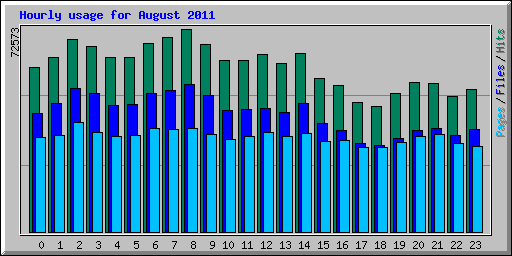 Hourly usage for August 2011