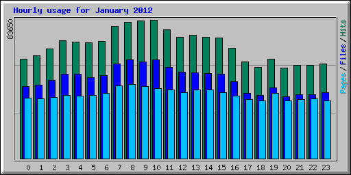 Hourly usage for January 2012