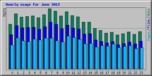 Hourly usage for June 2012