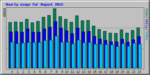 Hourly usage for August 2012